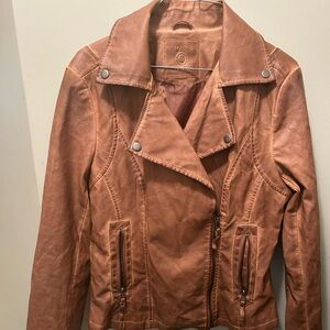 Max Studio Faux Brown Leather Jacket